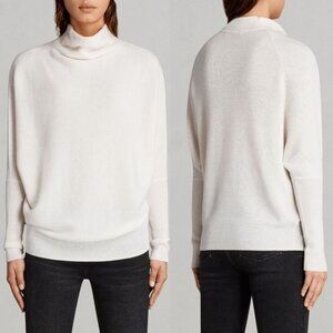 ALL SAINTS Ridley Chalk White Cashmere Wool Sweater